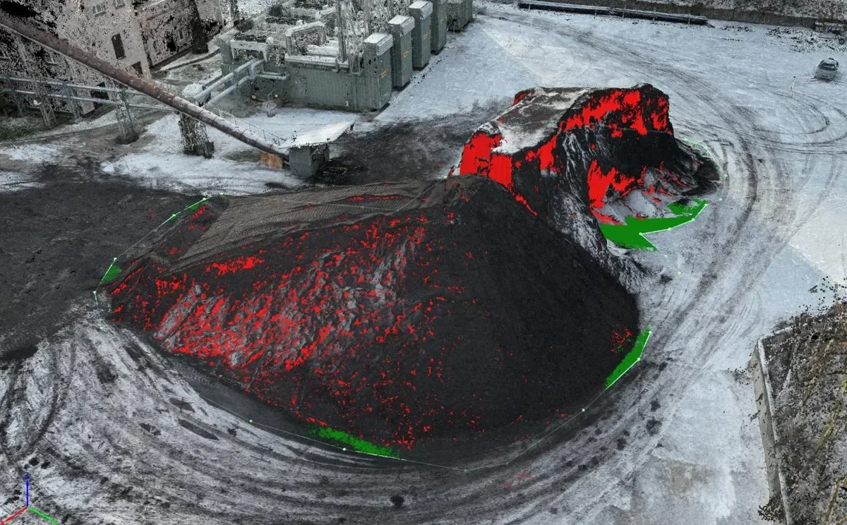 Trójwymiarowy widok pierwszego obiektu z pomiarów dla przedsiębiorstwa energetyki cieplnej